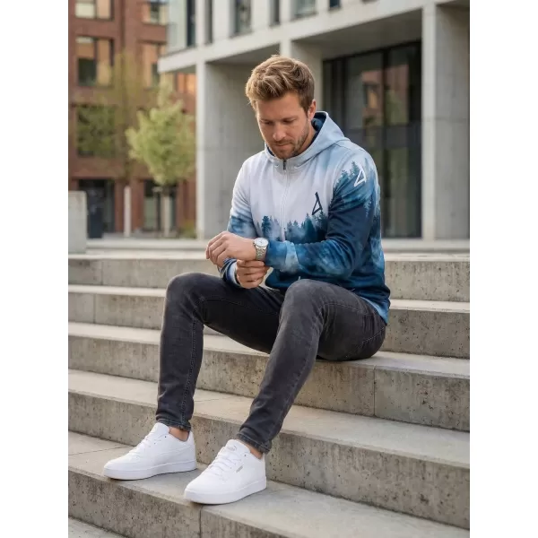  Funktionales Sweatshirt von Männern auf Reißverschlussprämie ALTISPORT VOJ/ALM030MI02 WALD/BLAU 
