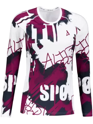 Frauen funktionales t -Shirt mit langen Ärmeln Premium ALTISPORT VOJ/ALW076TR03 WEIß/WEIN