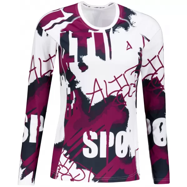  Frauen funktionales t -Shirt mit langen Ärmeln Premium ALTISPORT VOJ/ALW076TR03 WEIß/WEIN 