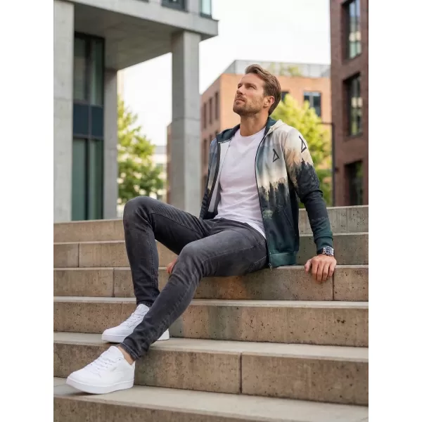  Funktionales Sweatshirt von Männern auf Reißverschlussprämie ALTISPORT VOJ/ALM030MI02 WALD/GRÜN 