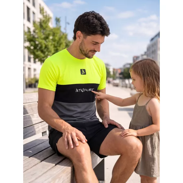  Männer funktionaler T -Shirt Premium Plus ALTISPORT VOJ/ALM051TR02 NEON-GELB 