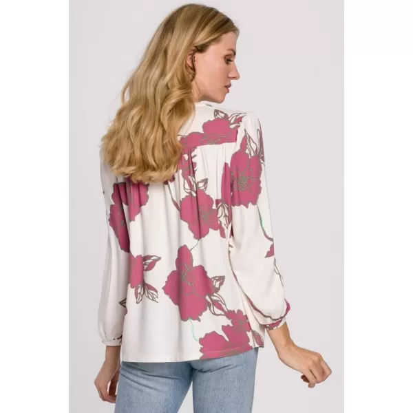  Damenbluse MAKOVER K099 BÍLÁ//RŮŽOVÁ WEIß/ROSA 