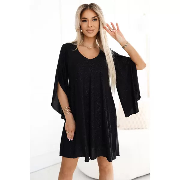  Kleid NUMOCO LIVIA 597-1 SCHWARZ MIT GLITZER 