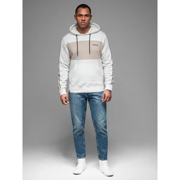  Herren Sweatshirt OMBRE OM-SSNZ-0225 WEIß 
