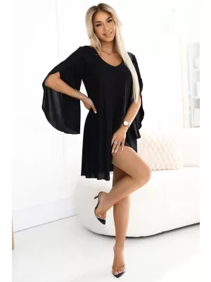 Kleid NUMOCO LIVIA 597-1 SCHWARZ MIT GLITZER