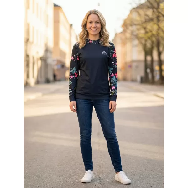  Funktionaler Sweatshirt -Prämie von Frauen ALTISPORT VOJ/ALW063MI01 SCHWARZ -GREEN 