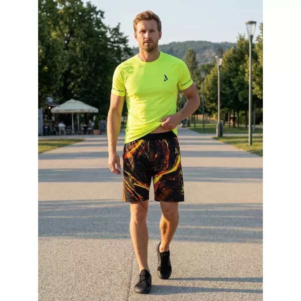  Die funktionalen Shorts von Männern Premium ALTISPORT VOJ/ALM071KRA01 SCHWARZ -AUSGELB 