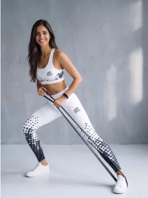 Frauen -Leggings Premium ALTISPORT VOJ/ALW109LEG01 WEIß -UND -SCHWARZ