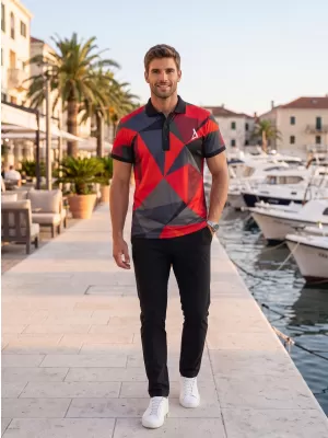 Herrenfunktional T -Shirt mit Premium -Kragen ALTISPORT VOJ/ALM007TR05 ROT