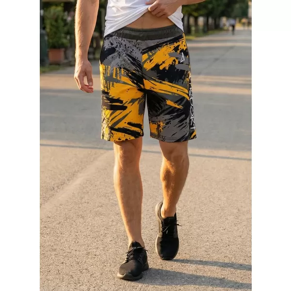  Die funktionalen Shorts von Männern Premium ALTISPORT VOJ/ALM014KRA01 SCHWARZ -AUSGELB 