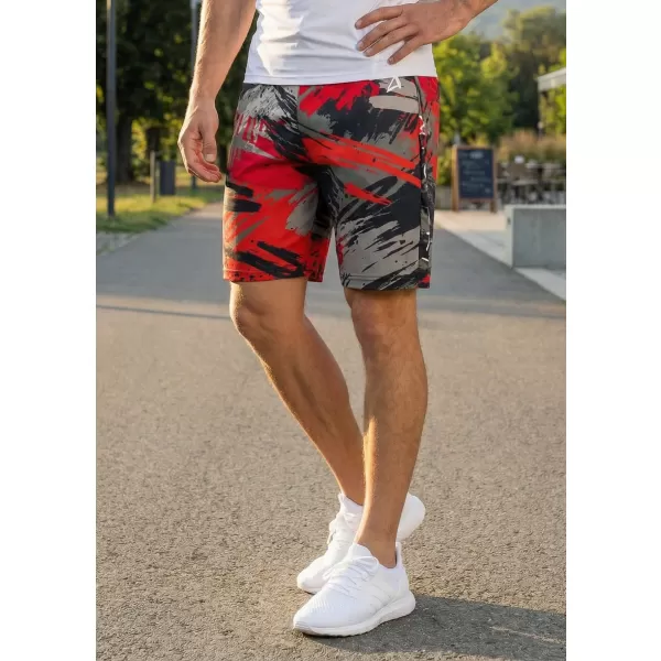  Die funktionalen Shorts von Männern Premium ALTISPORT VOJ/ALM014KRA01 SCHWARZ -RED 