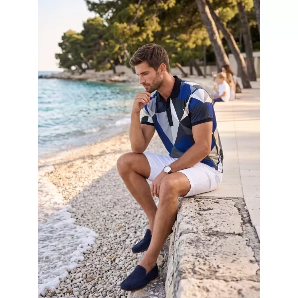  Herrenfunktional T -Shirt mit Premium -Kragen ALTISPORT VOJ/ALM007TR05 MARINEBLAU/BRAUN 