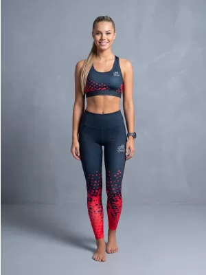 Frauen -Leggings Premium ALTISPORT VOJ/ALW109LEG01 ROTSCHWARZ
