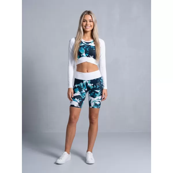  Frauen -Leggings über den Knien Premium ALTISPORT VOJ/ALW110LEG02 BLAU -WHITE 