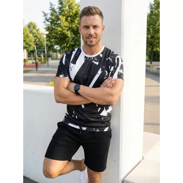  Männer funktionaler T -Shirt Premium ALTISPORT VOJ/ALM079TR01 SCHWARZ UND WEIß 
