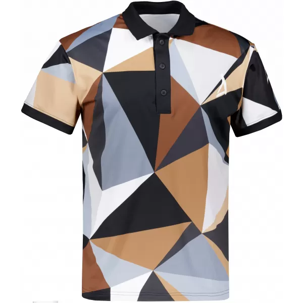  Herrenfunktional T -Shirt mit Premium -Kragen ALTISPORT VOJ/ALM007TR05 SCHWARZ -BROWN 