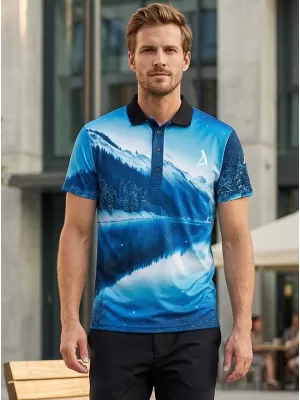 Herrenfunktional T -Shirt mit Premium -Kragen ALTISPORT VOJ/ALM103TR05 SCHNEE