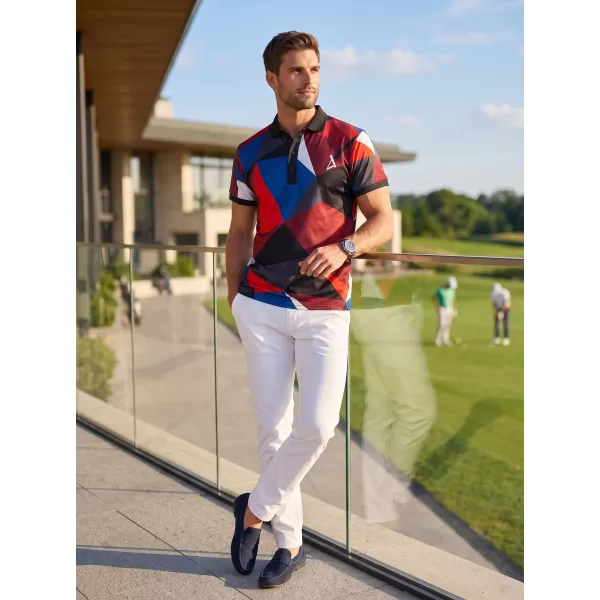  Herrenfunktional T -Shirt mit Premium -Kragen ALTISPORT VOJ/ALM007TR05 MARINEBLAU/ROT 
