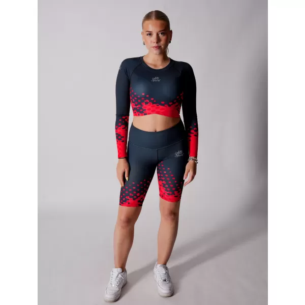  Frauen -Leggings über den Knien Premium ALTISPORT VOJ/ALW109LEG02 ROTSCHWARZ 