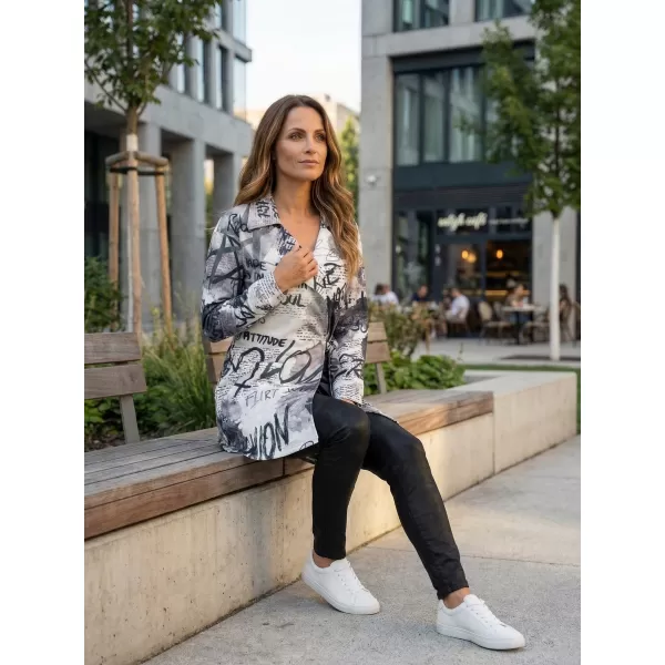  Frauen -Sweatshirt -Premium -Tasche für Frauen ALTISPORT VOJ/ALW105MI05 WEIß -UND -SCHWARZ 