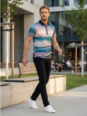 Herrenfunktional T -Shirt mit Premium -Kragen ALTISPORT VOJ/ALM103TR05 MEER