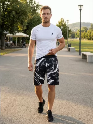 Die funktionalen Shorts von Männern Premium ALTISPORT VOJ/ALM071KRA01 SCHWARZ UND WEIß