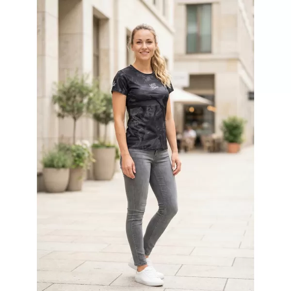  Frauenfunktional T -Shirt Premium ALTISPORT VOJ/ALW096TR01 SCHWARZ 