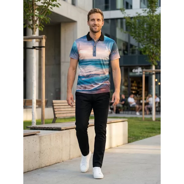  Herrenfunktional T -Shirt mit Premium -Kragen ALTISPORT VOJ/ALM103TR05 MEER 