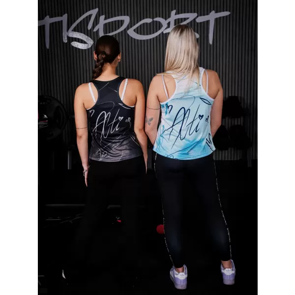  Funktionaler Tanktoper der Frauen auf Prämie ALTISPORT VOJ/ALW083TIL01 WEIß -BLAU 
