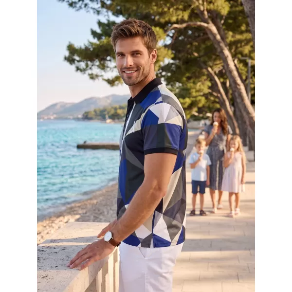  Herrenfunktional T -Shirt mit Premium -Kragen ALTISPORT VOJ/ALM007TR05 MARINEBLAU/BRAUN 