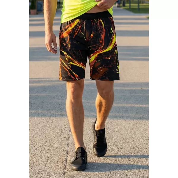  Die funktionalen Shorts von Männern Premium ALTISPORT VOJ/ALM071KRA01 SCHWARZ -AUSGELB 