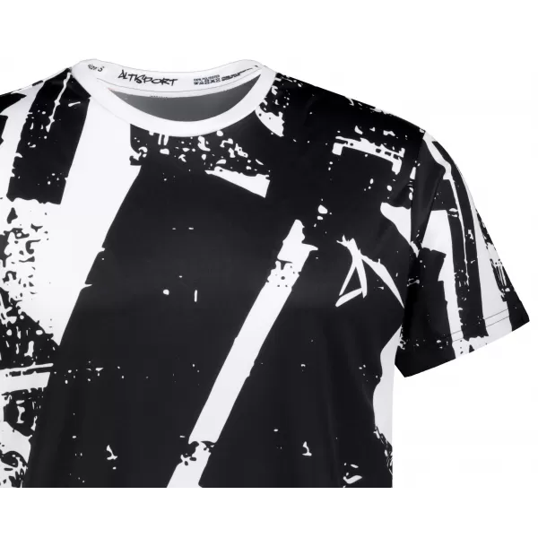  Männer funktionaler T -Shirt Premium ALTISPORT VOJ/ALM079TR01 SCHWARZ UND WEIß 