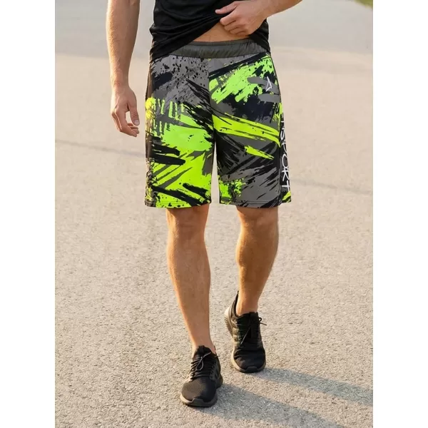  Die funktionalen Shorts von Männern Premium ALTISPORT VOJ/ALM014KRA01 SCHWARZ -GREEN 