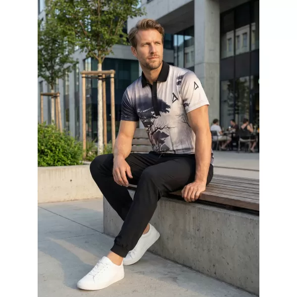  Herrenfunktional T -Shirt mit Premium -Kragen ALTISPORT VOJ/ALM103TR05 SCHWARZ-LEES 