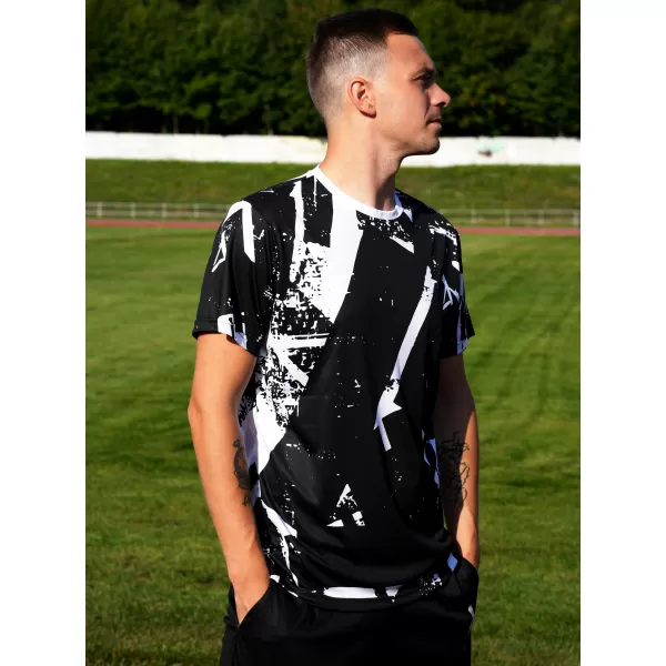  Männer funktionaler T -Shirt Premium ALTISPORT VOJ/ALM079TR01 SCHWARZ UND WEIß 