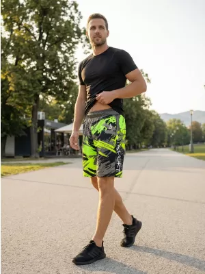 Die funktionalen Shorts von Männern Premium ALTISPORT VOJ/ALM014KRA01 SCHWARZ -GREEN