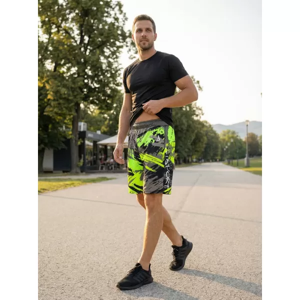  Die funktionalen Shorts von Männern Premium ALTISPORT VOJ/ALM014KRA01 SCHWARZ -GREEN 