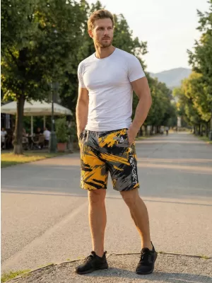 Die funktionalen Shorts von Männern Premium ALTISPORT VOJ/ALM014KRA01 SCHWARZ -AUSGELB