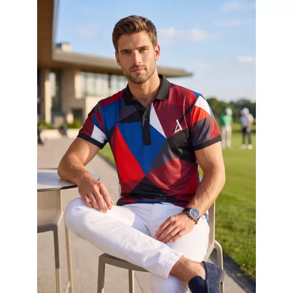  Herrenfunktional T -Shirt mit Premium -Kragen ALTISPORT VOJ/ALM007TR05 MARINEBLAU/ROT 
