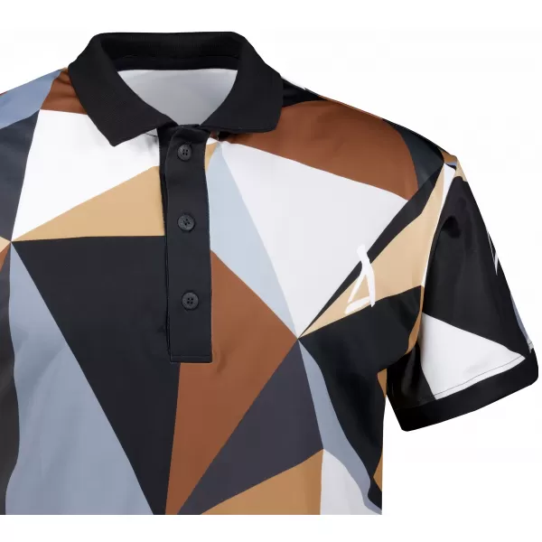  Herrenfunktional T -Shirt mit Premium -Kragen ALTISPORT VOJ/ALM007TR05 SCHWARZ -BROWN 