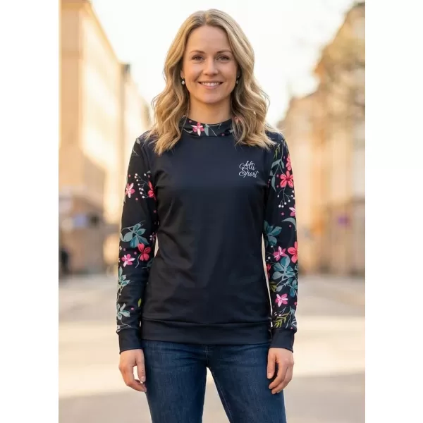  Funktionaler Sweatshirt -Prämie von Frauen ALTISPORT VOJ/ALW063MI01 SCHWARZ -GREEN 