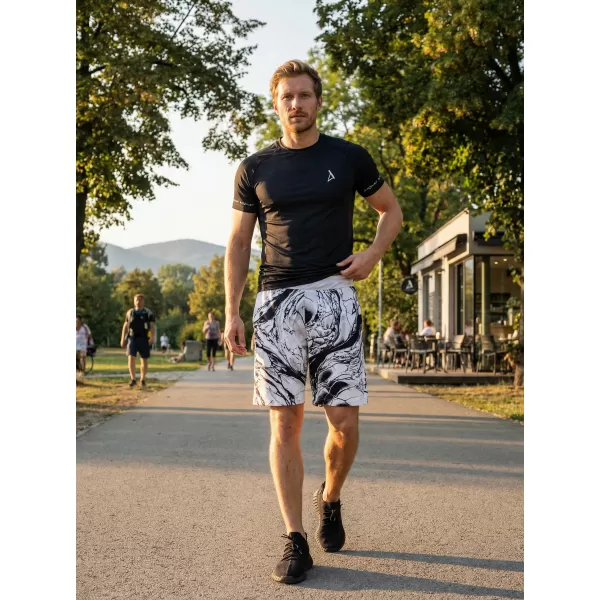  Die funktionalen Shorts von Männern Premium ALTISPORT VOJ/ALM071KRA01 WEIß -UND -SCHWARZ 