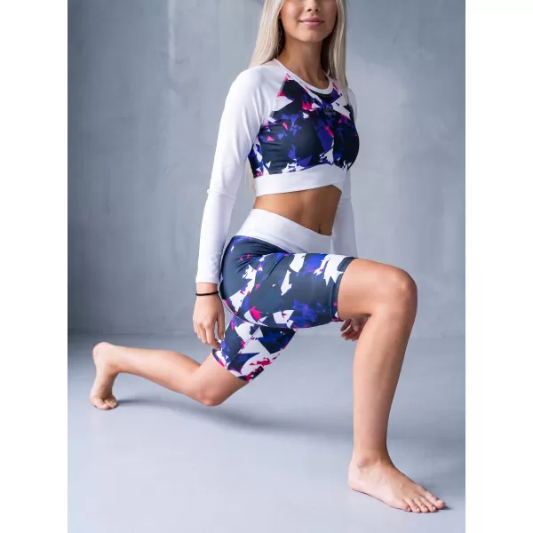  Frauen -Leggings über den Knien Premium ALTISPORT VOJ/ALW110LEG02 VIOLETT -WEIß 
