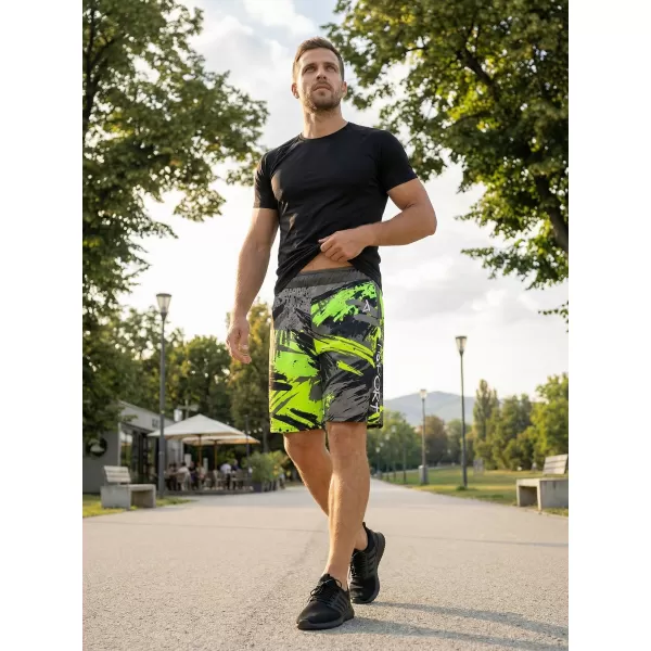  Die funktionalen Shorts von Männern Premium ALTISPORT VOJ/ALM014KRA01 SCHWARZ -GREEN 