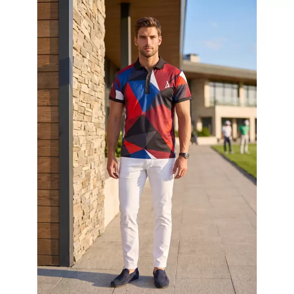  Herrenfunktional T -Shirt mit Premium -Kragen ALTISPORT VOJ/ALM007TR05 MARINEBLAU/ROT 