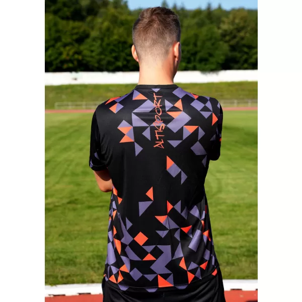  Männer funktionaler T -Shirt Premium ALTISPORT VOJ/ALM108TR01 SCHWARZ -ORANGE 