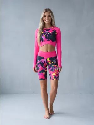 Frauen -Leggings über den Knien Premium ALTISPORT VOJ/ALW110LEG02 PINK -BLACK