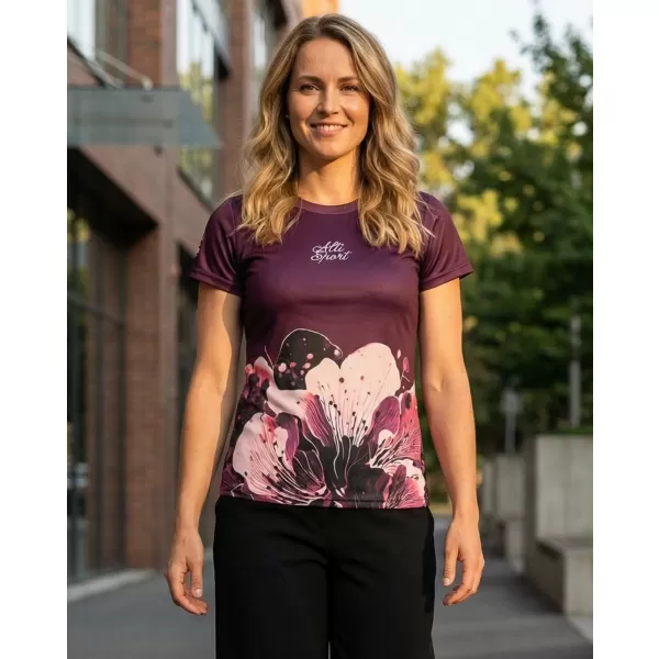  Frauenfunktional T -Shirt Premium ALTISPORT VOJ/ALW090TR01 BURGUND 