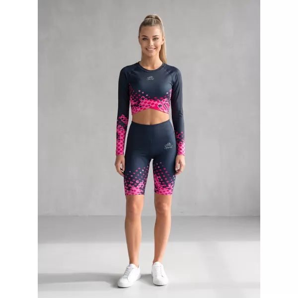  Frauen -Leggings über den Knien Premium ALTISPORT VOJ/ALW109LEG02 ROSA SCHWARZ 