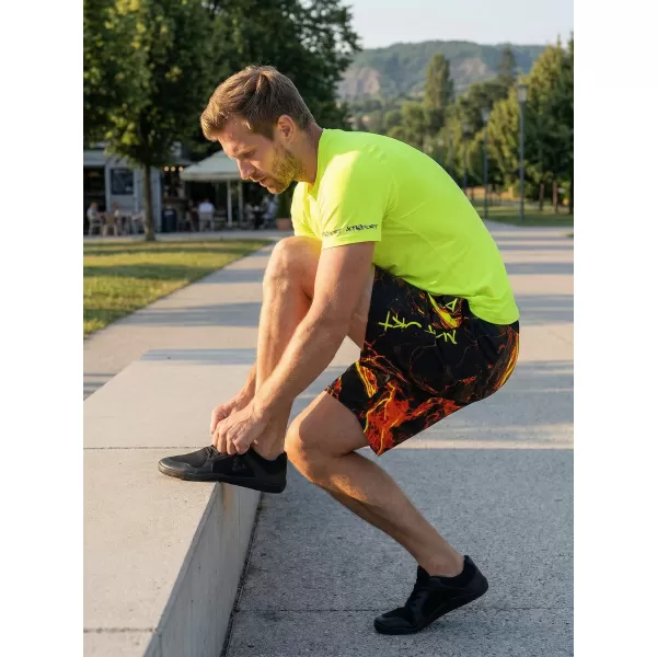  Die funktionalen Shorts von Männern Premium ALTISPORT VOJ/ALM071KRA01 SCHWARZ -AUSGELB 